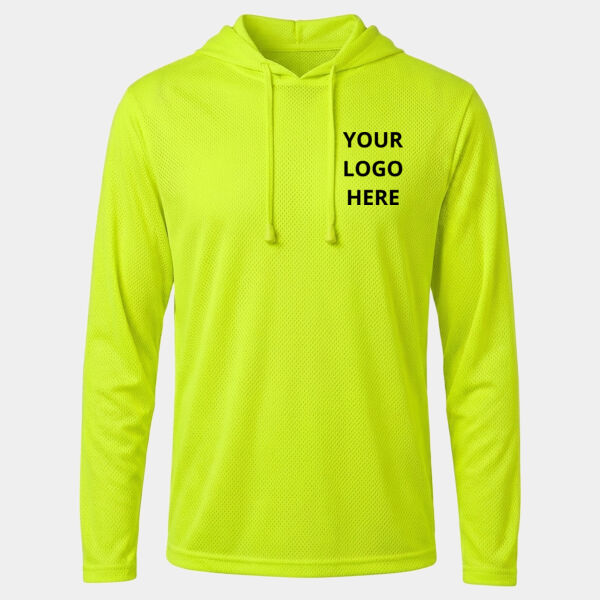 Custom Soft, Breathable Hi-Visibility Mesh Hooded Long Sleeve Shirt Thumbnail
