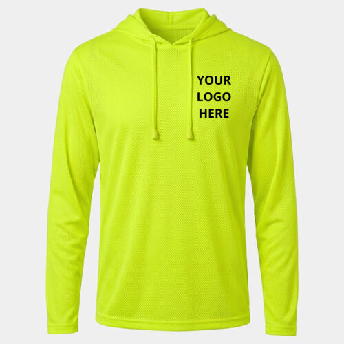 Custom Soft, Breathable Hi-Visibility Mesh Hooded Long Sleeve Shirt Thumbnail